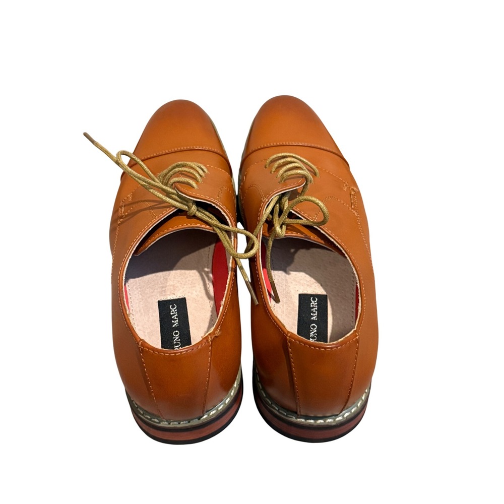 UNG MARC Mens Brown Cap Toe Oxford Dress‎ Shoes Lace Up Low Heel Sz 10.5 - Picture 4 of 9